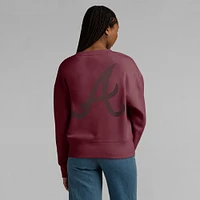Women's Fanatics Burgundy Atlanta Braves Elements Flow Pullover Sweatshirt