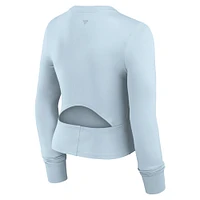 Women's Fanatics Light Blue Atlanta Braves Studio Fitted Long Sleeve Gym Top
