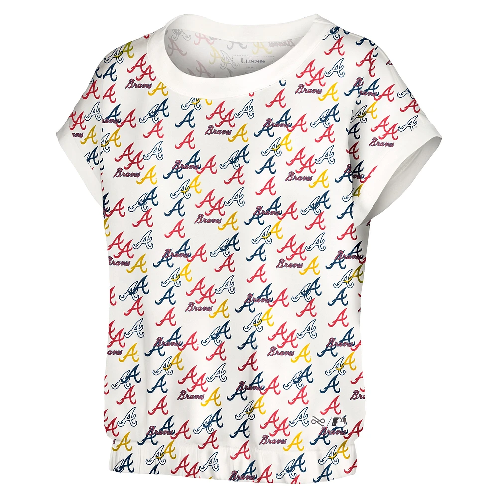 Women's Lusso  White Atlanta Braves Madge Dolman Tri-Blend T-Shirt