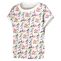 Women's Lusso  White Atlanta Braves Madge Dolman Tri-Blend T-Shirt