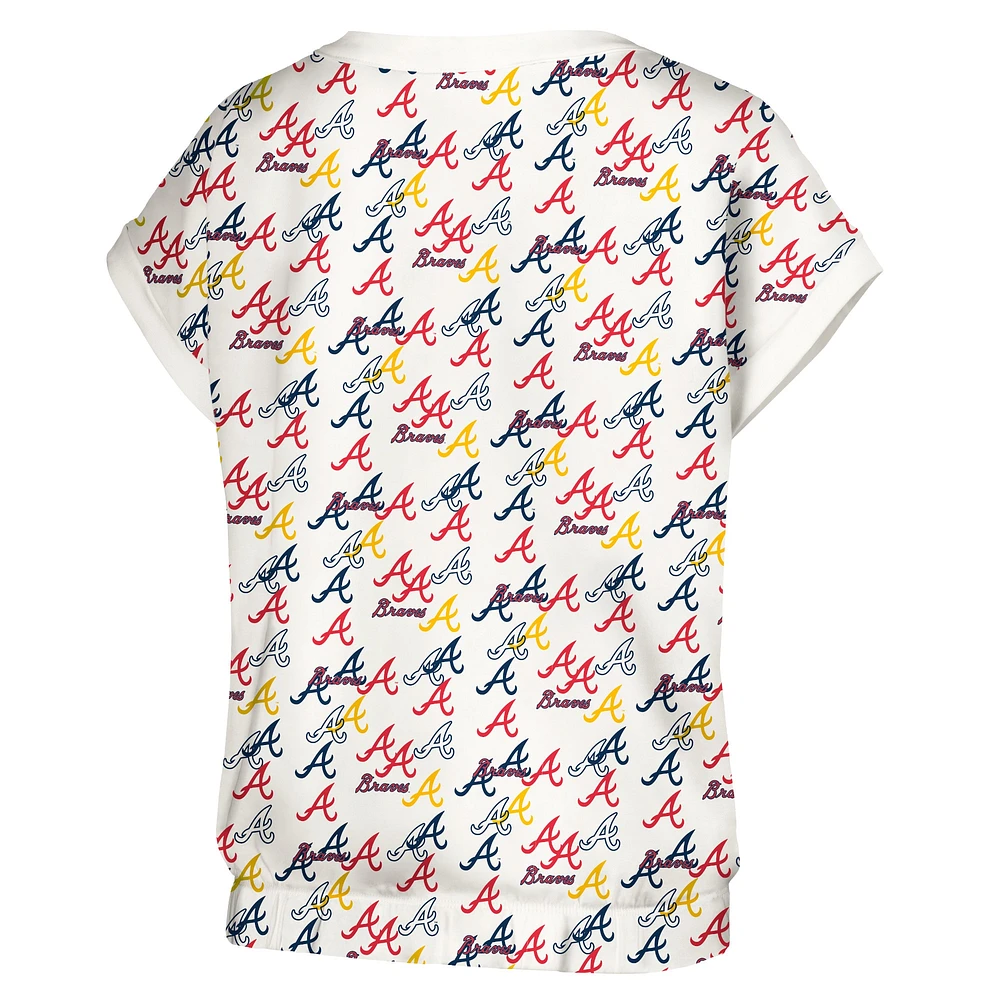Women's Lusso  White Atlanta Braves Madge Dolman Tri-Blend T-Shirt