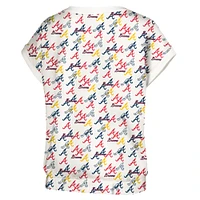 Women's Lusso  White Atlanta Braves Madge Dolman Tri-Blend T-Shirt