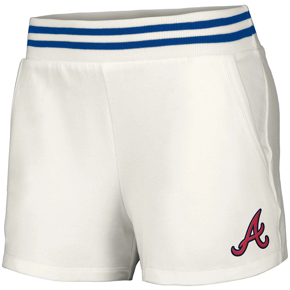 Women's Lusso  White Atlanta Braves Maeg Tri-Blend Pocket Shorts