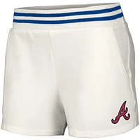 Women's Lusso  White Atlanta Braves Maeg Tri-Blend Pocket Shorts