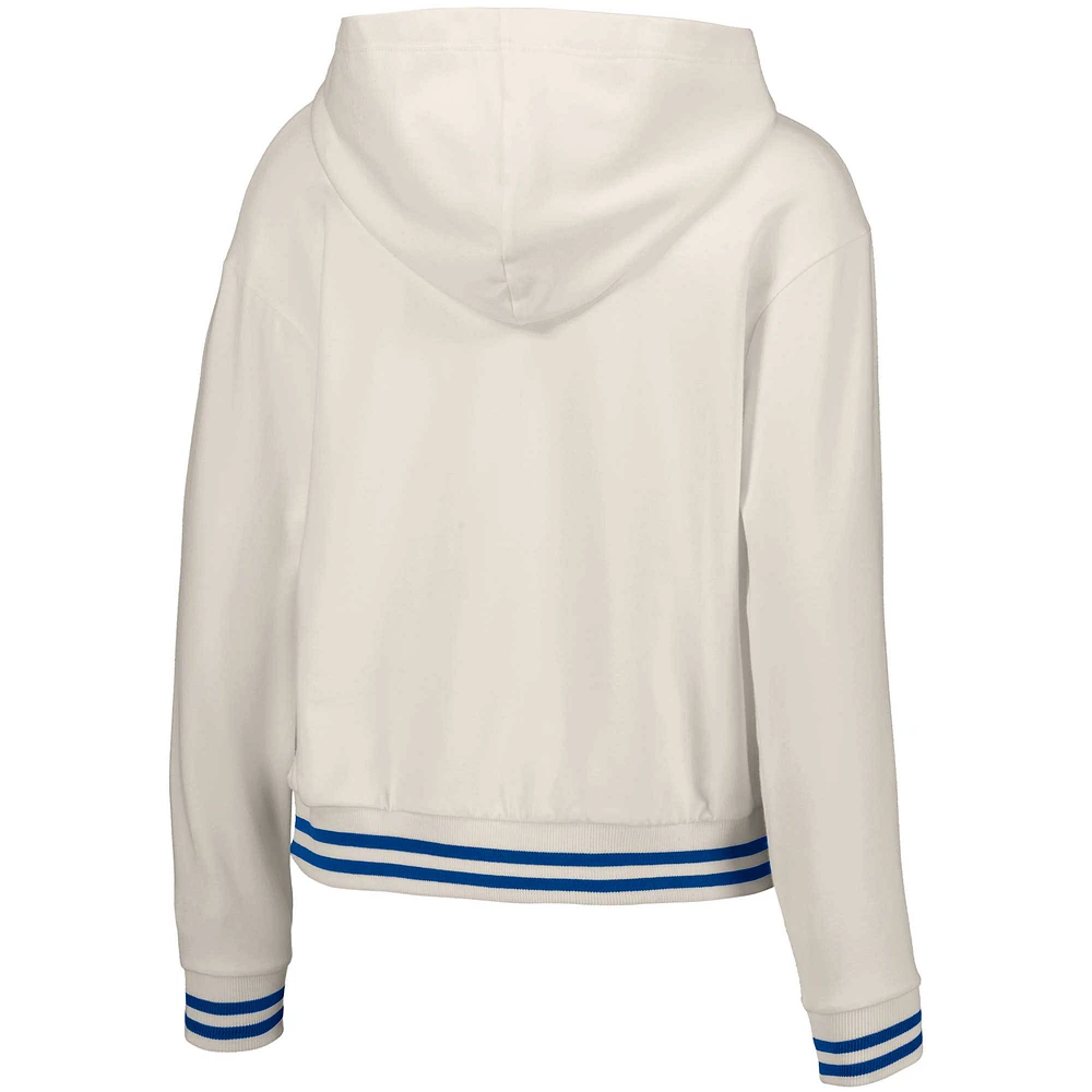 Women's Lusso  White Atlanta Braves Magnolia Tri-Blend Quarter-Zip Hoodie