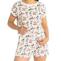 Women's Lusso  White Atlanta Braves Marge Shorts