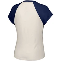 Women's Lusso  White Atlanta Braves Nikki Raglan T-Shirt