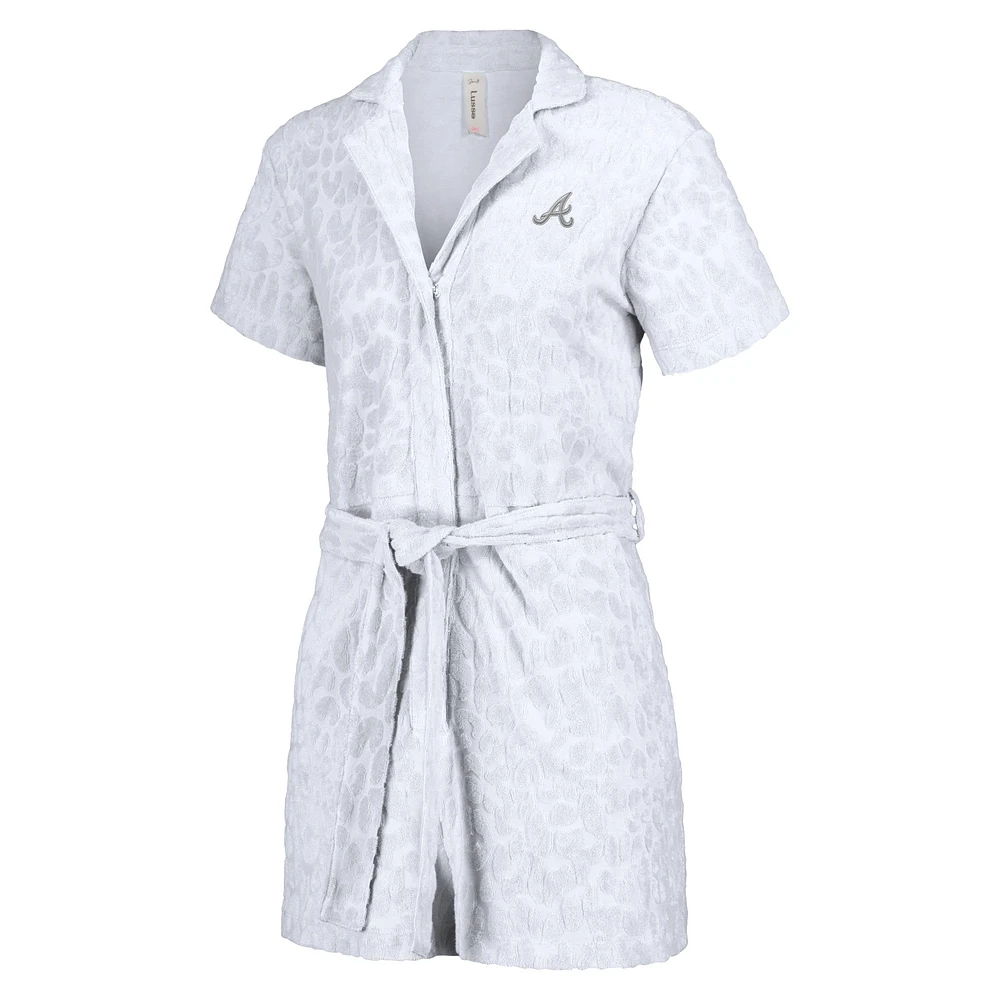 Women's Lusso White Atlanta Braves Trixie Cheetah Romper