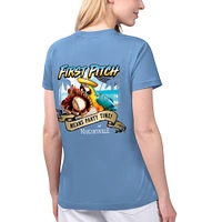 Women's Margaritaville Light Blue Atlanta Braves Game Time V-Neck T-Shirt