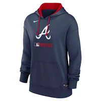 Women's Nike Navy Atlanta Braves Authentic Collection Performance Pullover Hoodie