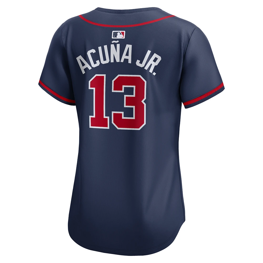 Women's Nike Ronald Acuña Jr. Navy Atlanta Braves Alternate Limited Player Jersey