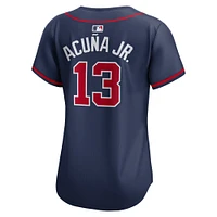 Women's Nike Ronald Acuña Jr. Navy Atlanta Braves Alternate Limited Player Jersey