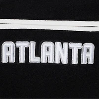 Women's Pro Standard Black Atlanta Braves Pearls Rib Wool Full-Zip Varsity Jacket