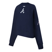 Women's Pro Standard Navy Atlanta Braves Game Day Classics Crewneck Pullover Sweatshirt