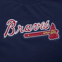 Women's Pro Standard Navy Atlanta Braves Game Day Classics Crewneck Pullover Sweatshirt