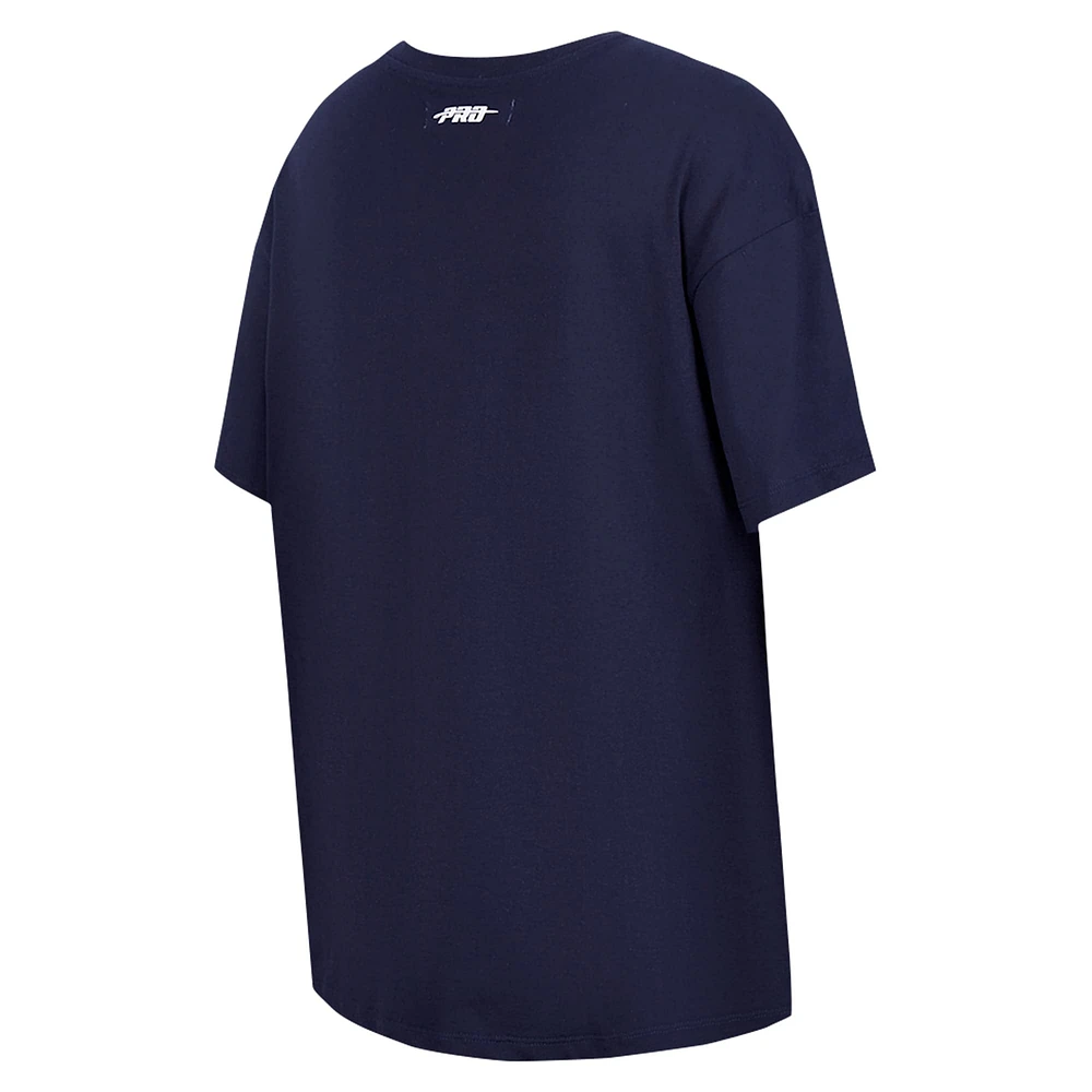 Women's Pro Standard  Navy Atlanta Braves Rhinestone Slim Fit T-Shirt