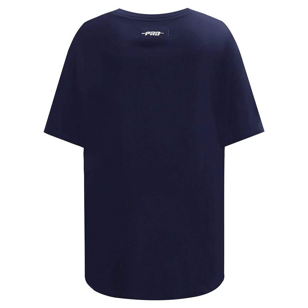 Women's Pro Standard  Navy Atlanta Braves Rhinestone Slim Fit T-Shirt