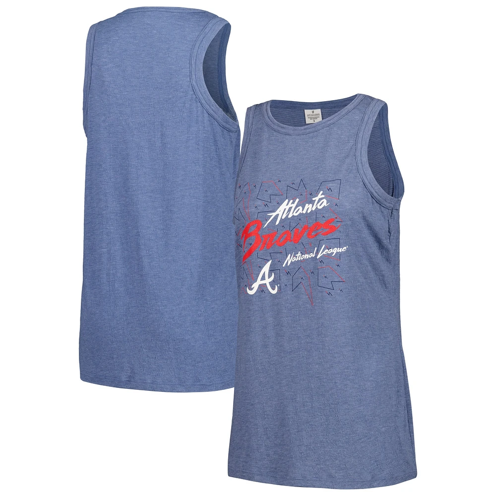 Débardeur à col montant en gaze pour femmes, doux comme un raisin, bleu marine, Atlanta Braves