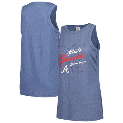 Débardeur à col montant en gaze pour femmes, doux comme un raisin, bleu marine, Atlanta Braves
