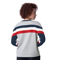 Women's Starter Heather Gray Atlanta Braves Triple A Fashion Color Block Long Sleeve Top