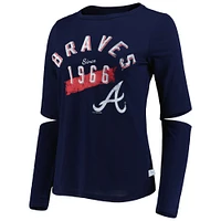Women's Touch Navy Atlanta Braves Formation Long Sleeve T-Shirt