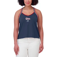 Women's WEAR by Erin Andrews Navy Atlanta Braves Cross Strap Tank Top