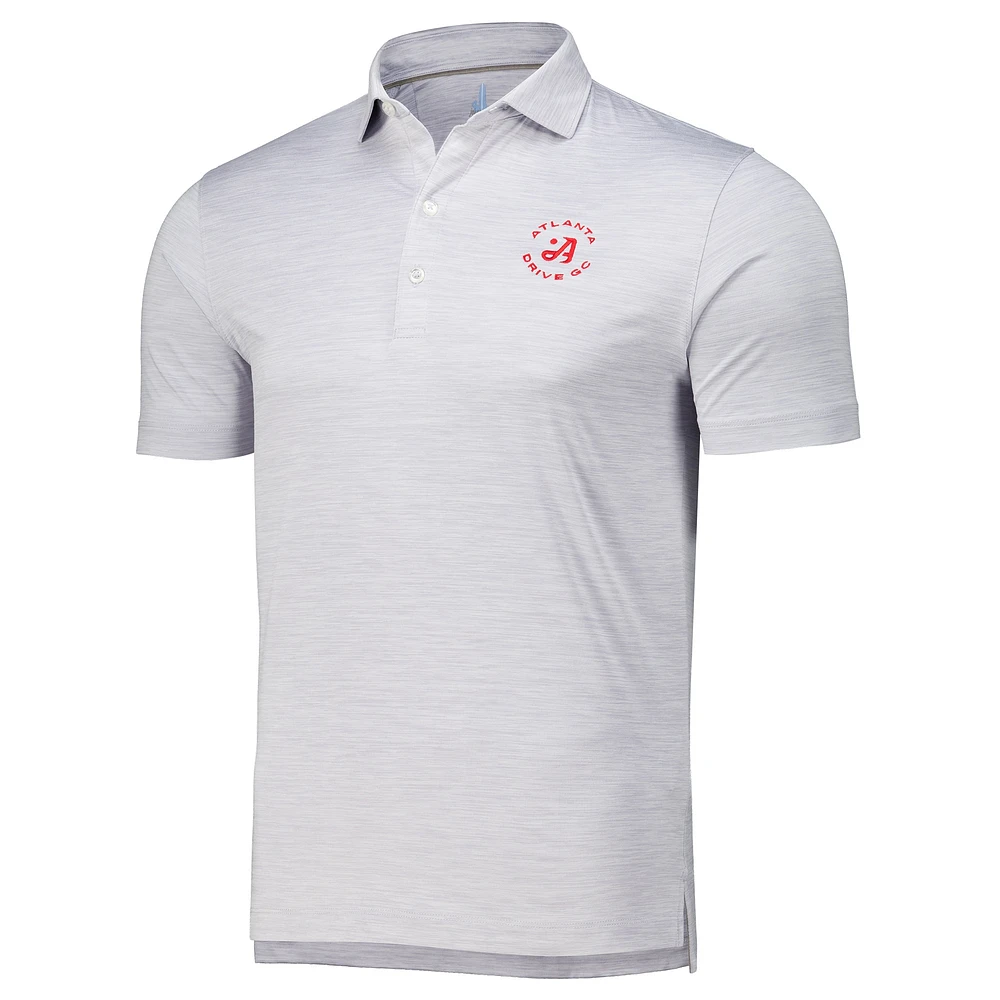Men's johnnie-O Gray Atlanta Drive GC Huron Solid Featherweight Performance Polo