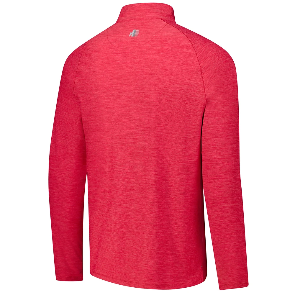 Haut johnnie-O Red Atlanta Drive GC Baird Performance à quart de zip pour hommes