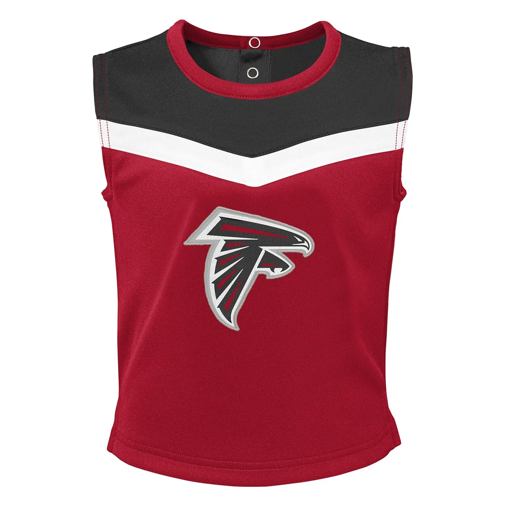 Girls Toddler Red Atlanta Falcons Spirit Cheer Two-Piece Cheerleader Set with Bloomers
