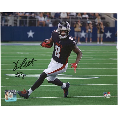 Kyle Pitts Atlanta Falcons Autographed 8" x 10" Black Jersey Running Photograph