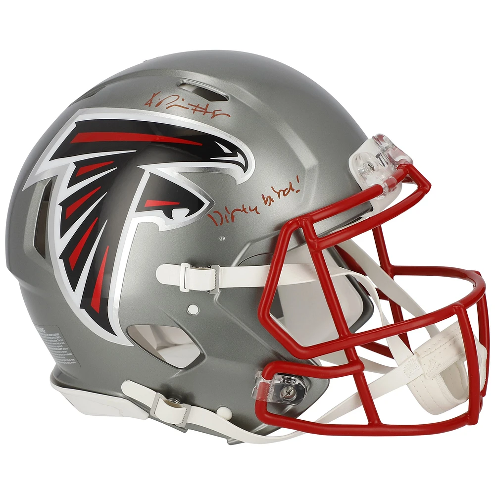 Kyle Pitts Atlanta Falcons Autographed Riddell Flash Alternate Speed Authentic Helmet with ''Dirty Bird'' Inscription
