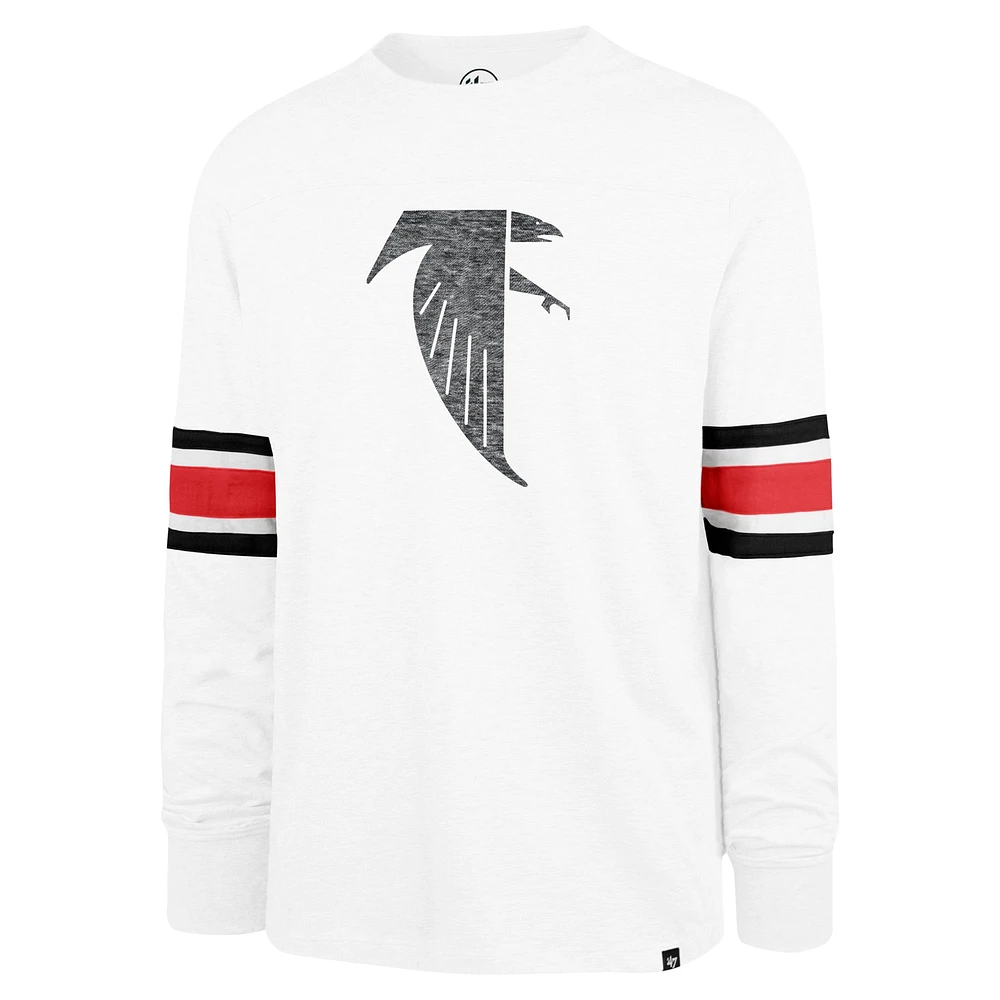 Men's '47 White Atlanta Falcons Gridiron Throwback Premier Brex Long Sleeve T-Shirt
