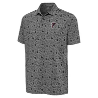 Men's Antigua Heather Black Atlanta Falcons Relentless Polo