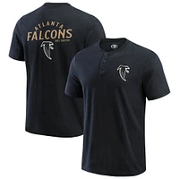 T-shirt Henley délavé noir pour homme de la collection Darius Rucker Fanatics des Falcons d'Atlanta