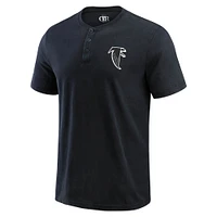 T-shirt Henley délavé noir pour homme de la collection Darius Rucker Fanatics des Falcons d'Atlanta