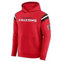 Men's Darius Rucker Collection by Fanatics Red Atlanta Falcons Football Washed Pullover Hoodie