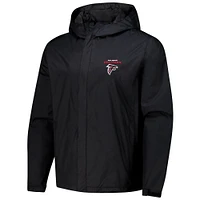 Men's Dunbrooke Black Atlanta Falcons Tropic Waterproof Packable Full-Zip Hoodie Jacket