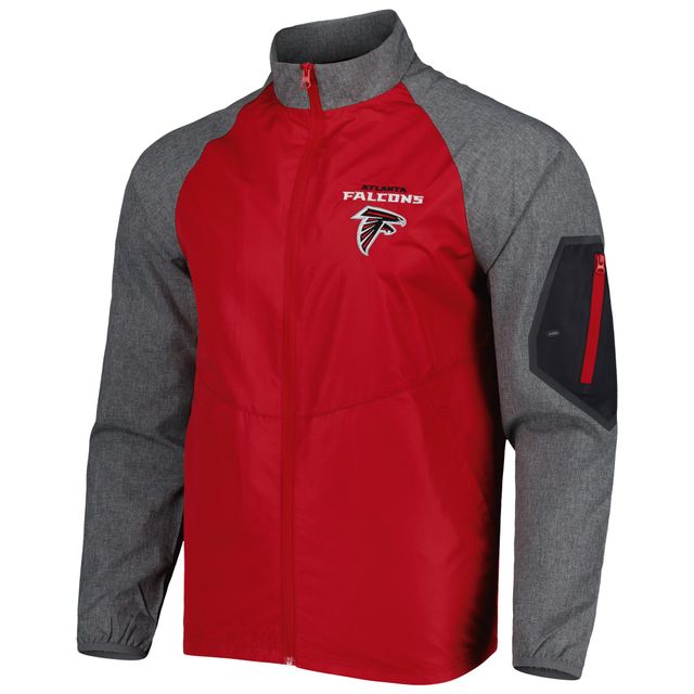 Dunbrooke Red Atlanta Falcons Hurricane Raglan Veste coupe-vent entièrement zippée pour homme