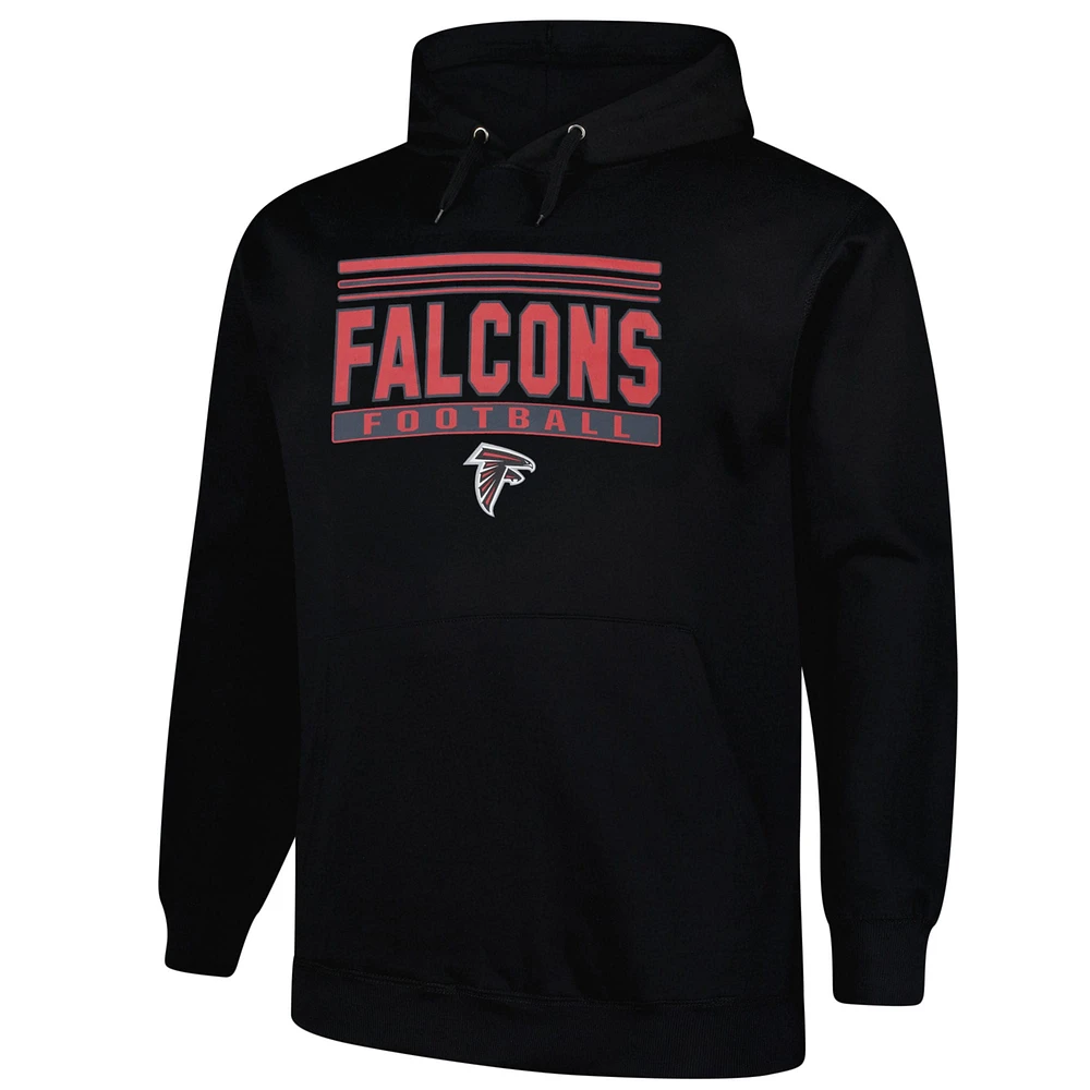 Men's Fanatics Black Atlanta Falcons Big & Tall Pop Pullover Hoodie