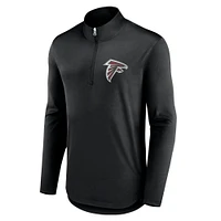 Men's Fanatics Black Atlanta Falcons Quarterback Quarter-Zip Top