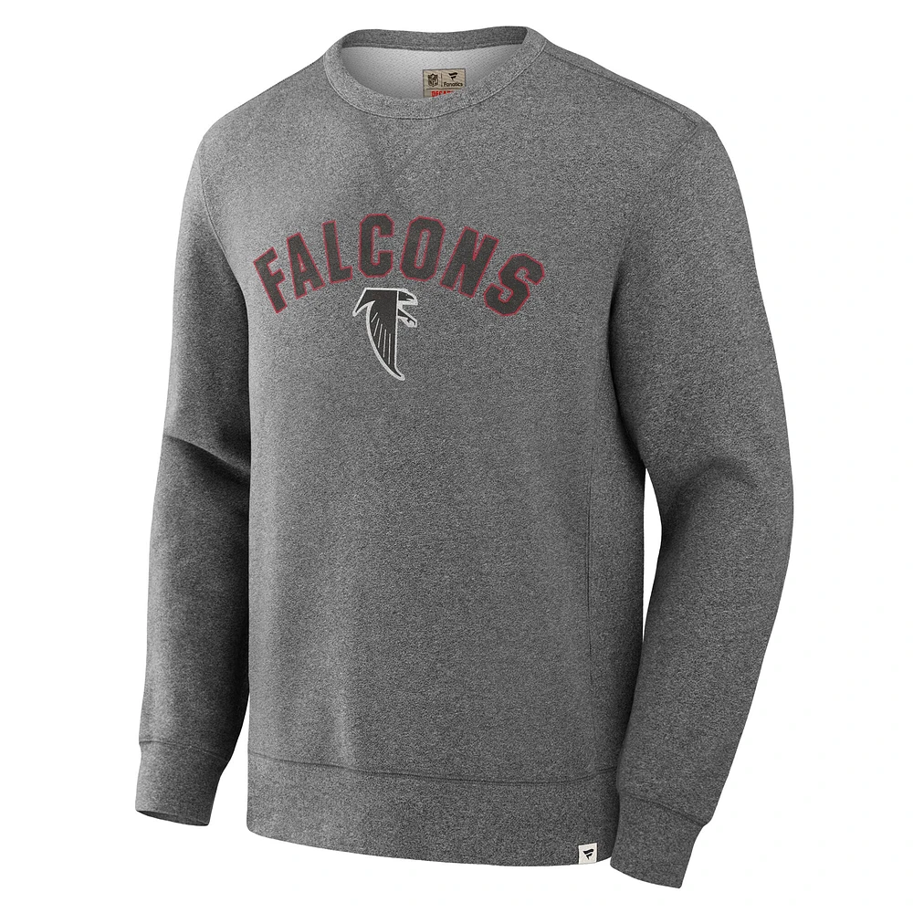 Men's Fanatics  Heather Gray Atlanta Falcons Loop Terry Pullover Sweatshirt