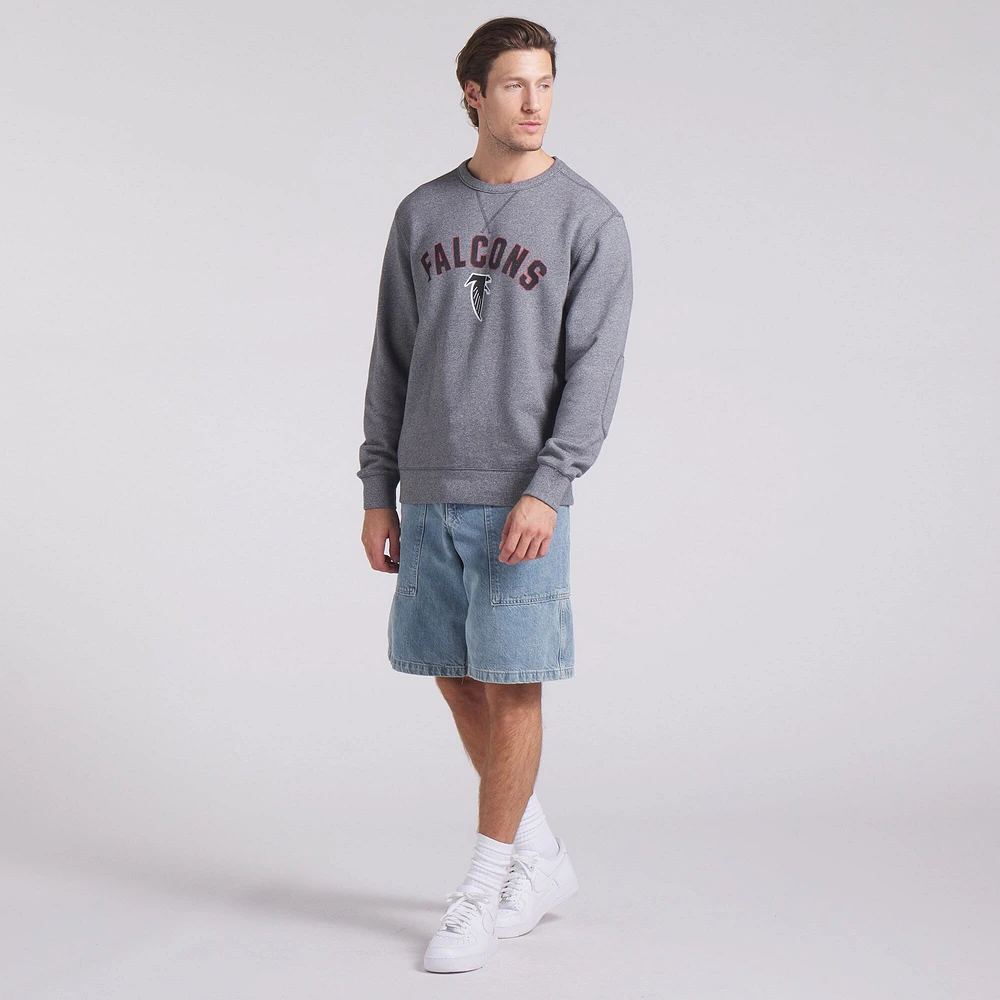Men's Fanatics  Heather Gray Atlanta Falcons Loop Terry Pullover Sweatshirt