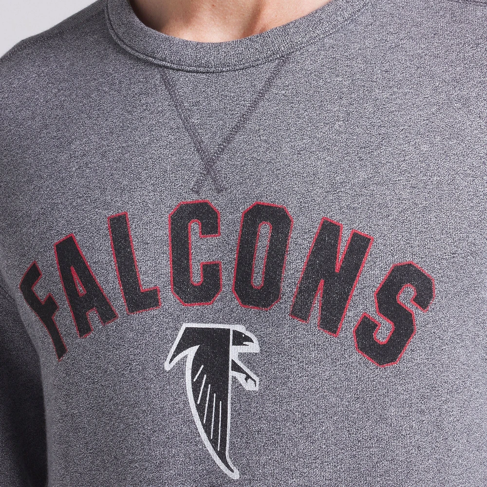 Men's Fanatics  Heather Gray Atlanta Falcons Loop Terry Pullover Sweatshirt