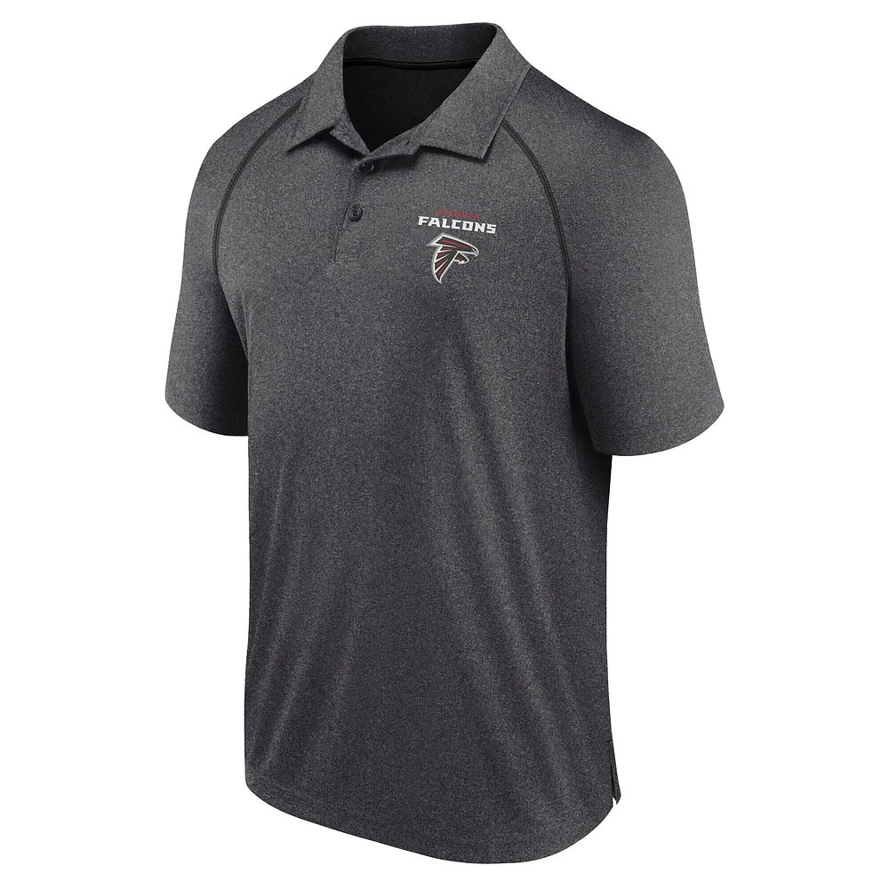 Men's Heather Charcoal Atlanta Falcons Making Waves Raglan Polo