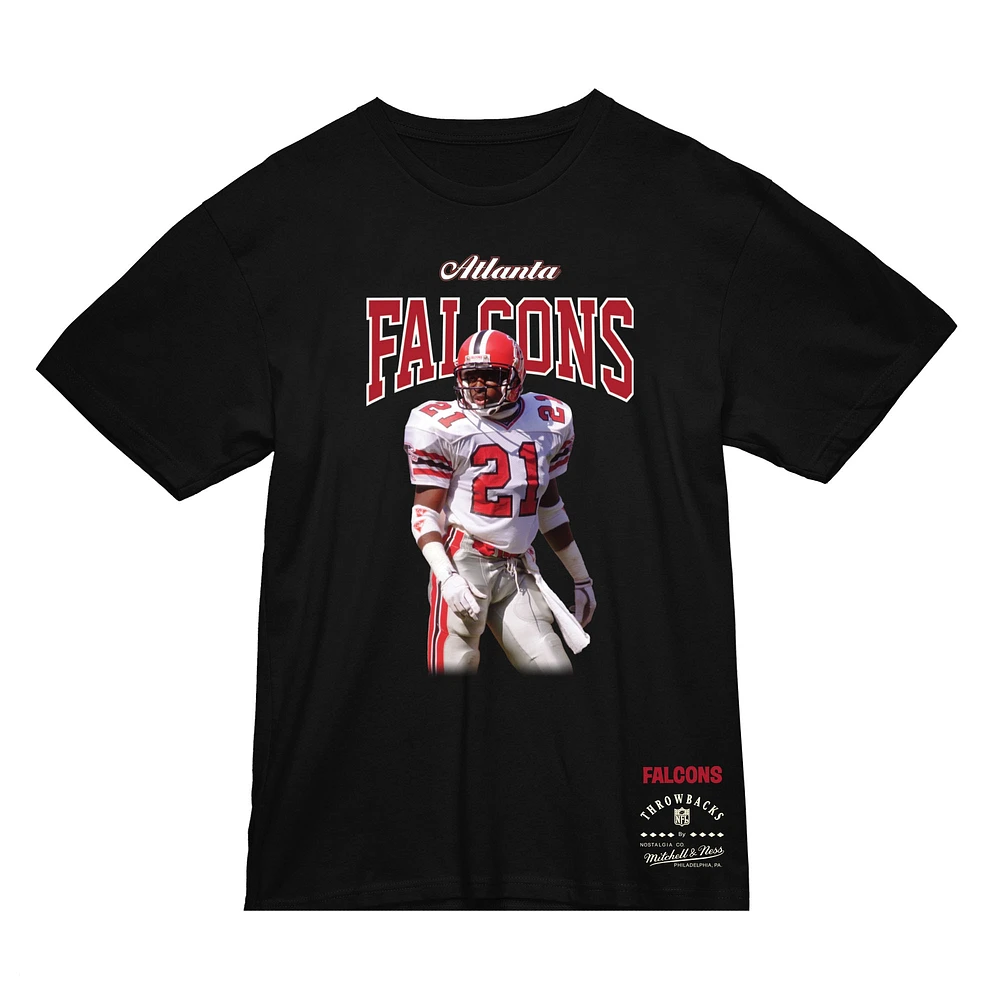 Men's Mitchell & Ness Deion Sanders Black Atlanta Falcons Sideline Retired Player T-Shirt