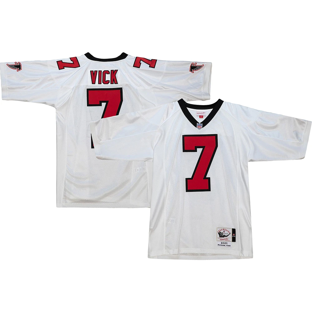 Men's Mitchell & Ness Michael Vick White Atlanta Falcons 2001 Authentic Throwback Retired Player Jersey