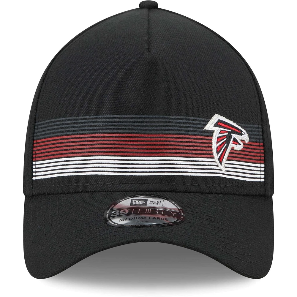 Men's New Era Black Atlanta Falcons Flawless Stripe 39THIRTY Flex Hat