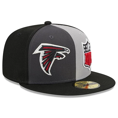 Casquette ajustée 59FIFTY pour homme Atlanta Falcons 2023 Sideline New Era grise/noire