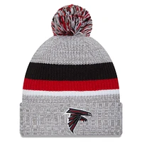 Men's New Era Heather Gray Atlanta Falcons Cuffed Knit Hat with Pom