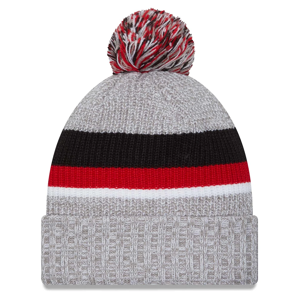 Men's New Era Heather Gray Atlanta Falcons Cuffed Knit Hat with Pom